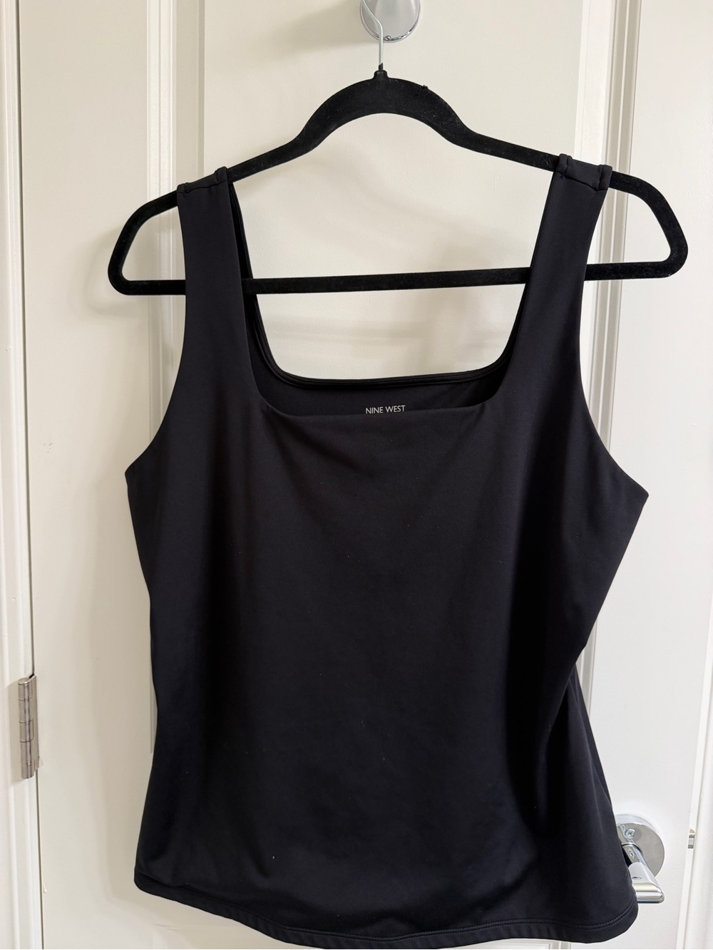 Nine West Black Square Neck Tank Top